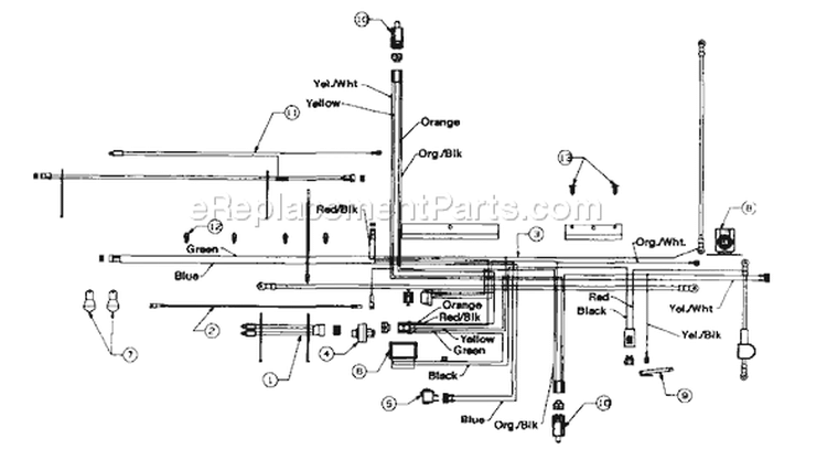 Page C Diagram and Parts List for 136A694F701 1996 Yard Man Lawn Tractor